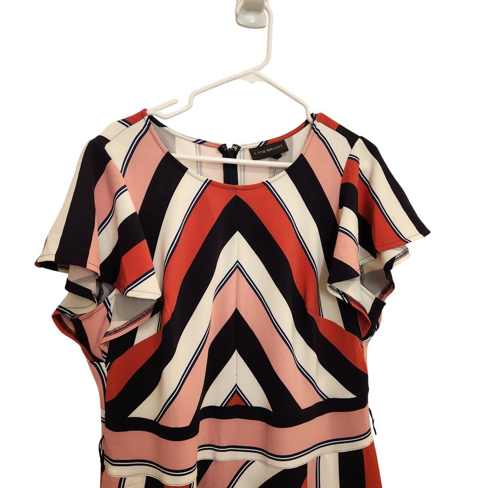 Lane Bryant Flutter Sleeve Asymmetrical Striped M… - image 3